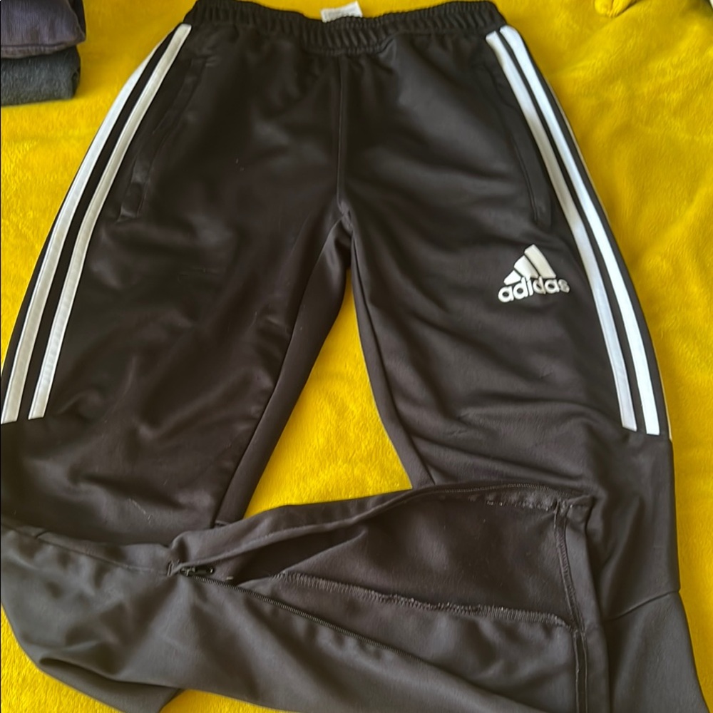 Adidas Black Sweatpants with Signature Stripes